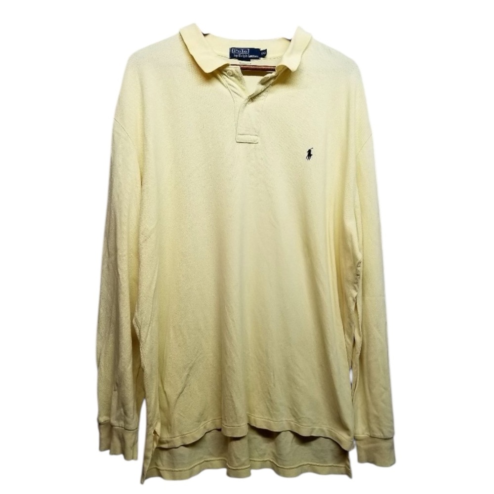 POLO RALPH LAUREN Pique Long Sleeve Polo Shirt in Butter Yellow Size XXL—SPRING! - Picture 3 of 9